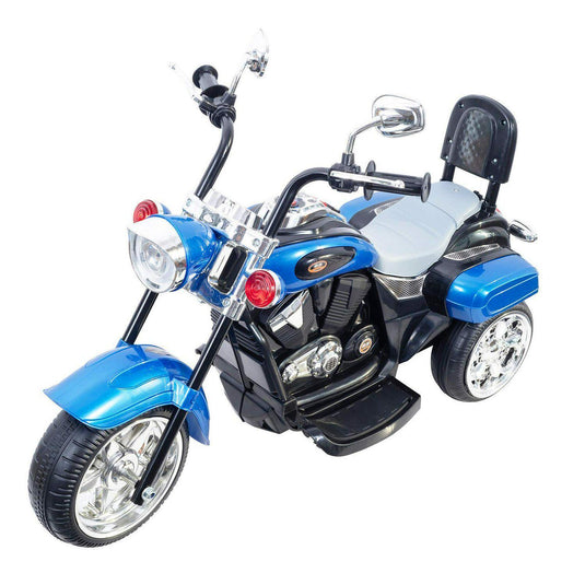Blue 3-Wheel Electric Motorcycle Ride-On Toy with MP3 Player for Kids Ages 2-4