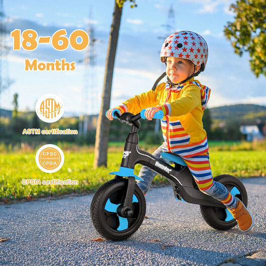 Load image into Gallery viewer, Blue 5-in-1 Kids Bike with Detachable Push Handle for Versatile Fun
