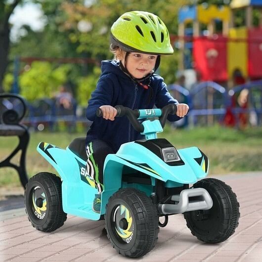 Load image into Gallery viewer, Blue 6V Electric ATV Ride-On Toy for Kids with 4 Wheels
