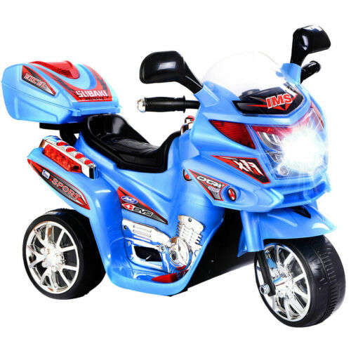 Load image into Gallery viewer, Blue 6V Electric Ride-On Motorcycle for Kids - Battery Powered 3 Wheel Toy
