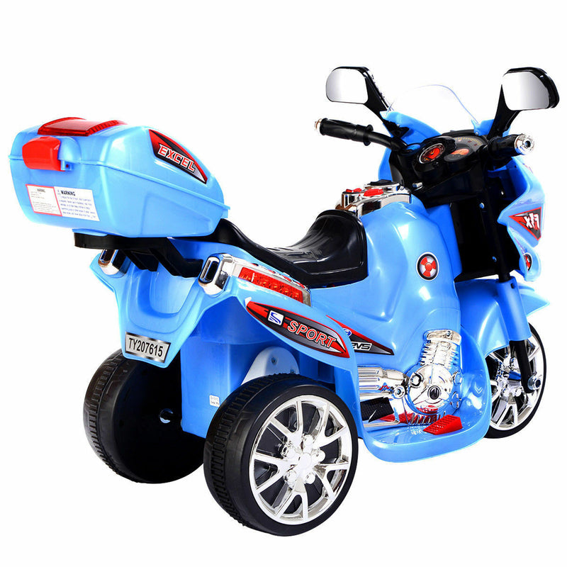 Load image into Gallery viewer, Blue 6V Electric Ride-On Motorcycle for Kids - Battery Powered 3 Wheel Toy
