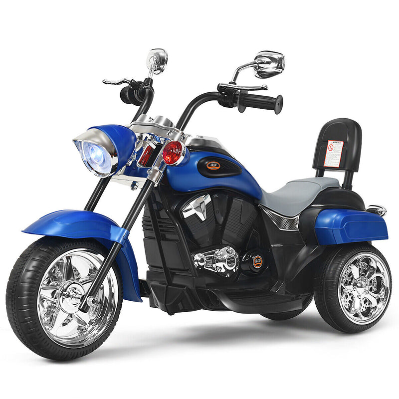 Load image into Gallery viewer, Blue 6V Kids Chopper Motorcycle with Light &amp; Horn - Toddler 3 Wheel Trike
