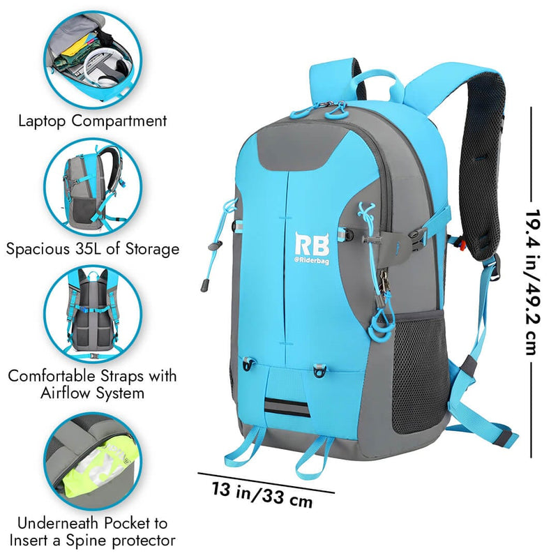 Load image into Gallery viewer, High Visibility Blue Reflective Commuter Bike Backpack |Riderbag Reflektor35

