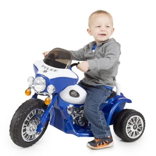 Load image into Gallery viewer, Blue Cop Trike Ride-On: Battery-Powered Motorcycle for Boys Ages 2-5

