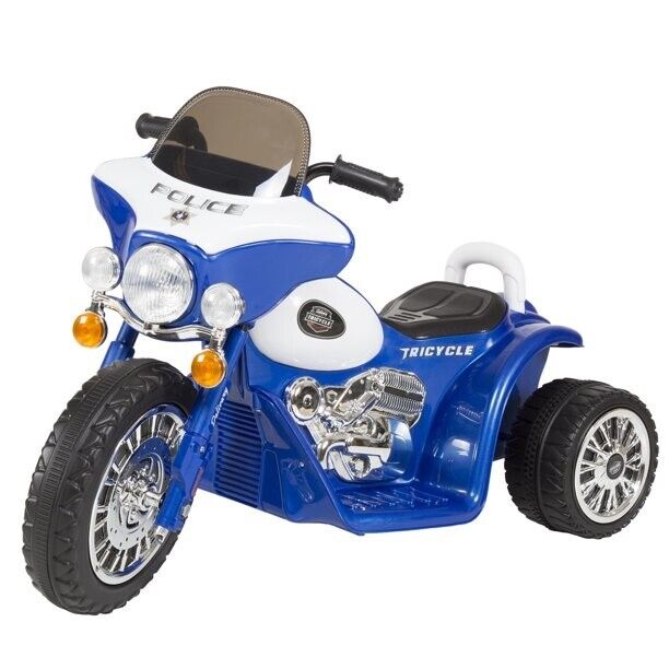 Load image into Gallery viewer, Blue Cop Trike Ride-On: Battery-Powered Motorcycle for Boys Ages 2-5
