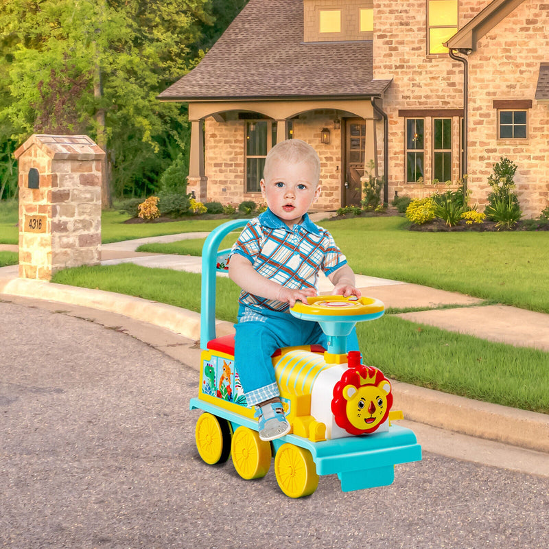 Load image into Gallery viewer, Blue Electric Kids Train Toy with Unique Design &amp; Stickers - 6V Motorized Ride-On
