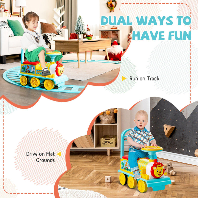 Load image into Gallery viewer, Blue Electric Kids Train Toy with Unique Design &amp; Stickers - 6V Motorized Ride-On
