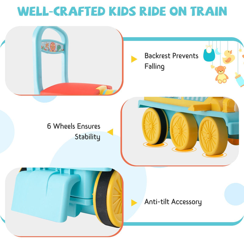 Load image into Gallery viewer, Blue Electric Kids Train Toy with Unique Design &amp; Stickers - 6V Motorized Ride-On
