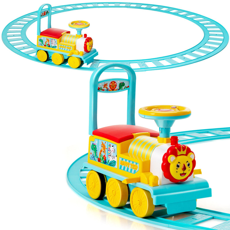 Load image into Gallery viewer, Blue Electric Kids Train Toy with Unique Design &amp; Stickers - 6V Motorized Ride-On
