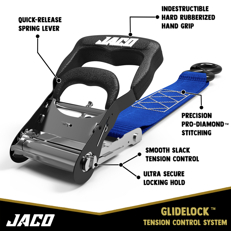 Load image into Gallery viewer, Heavy Duty Ratchet Tie Down Straps with Soft Loops (1.6&quot; x 8 ft) | AAR Certified Break Strength (5,208 lbs)
