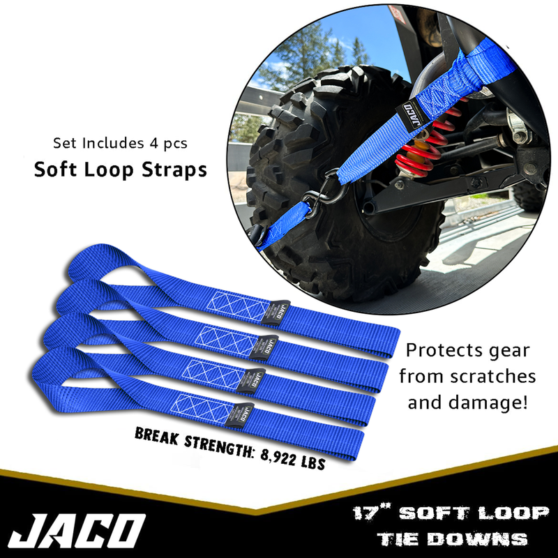 Load image into Gallery viewer, Heavy Duty Ratchet Tie Down Straps with Soft Loops (1.6&quot; x 8 ft) | AAR Certified Break Strength (5,208 lbs)
