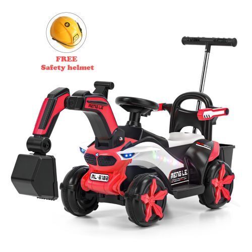 Bluetooth Helmet Electric Excavator Toy Car for Kids: A 2-in-1 Exciting Playtime Experience!