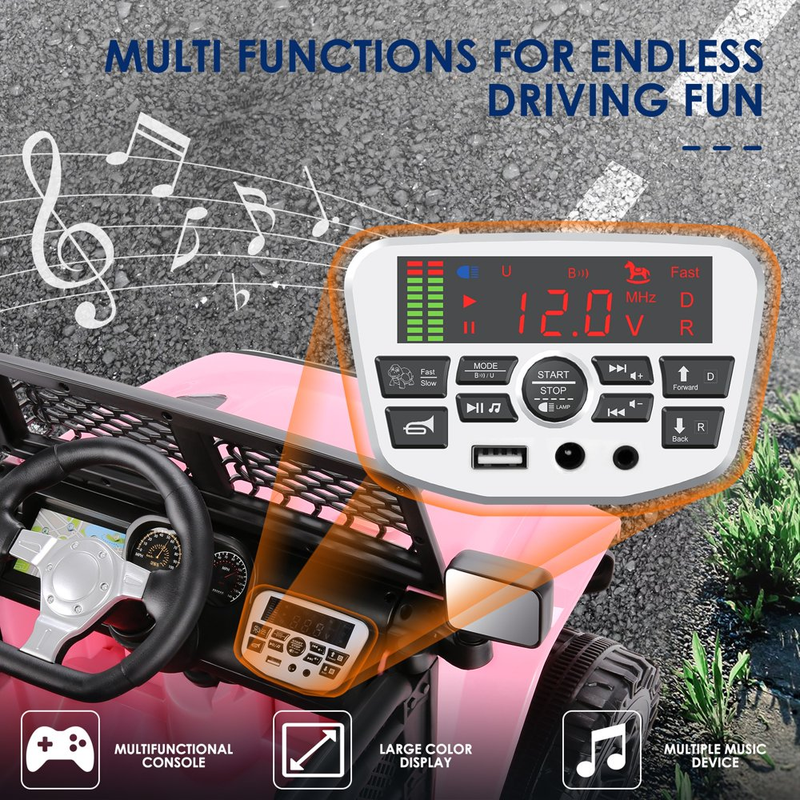 Load image into Gallery viewer, Bluetooth Music Ride-On Truck for Kids with Parent Remote Control - Pink

