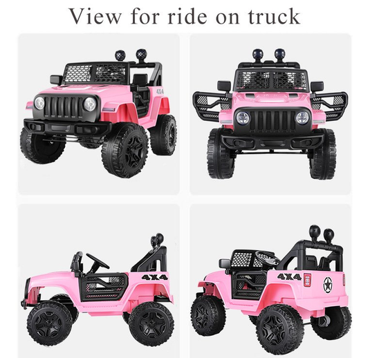 Bluetooth Music Ride-On Truck for Kids with Parent Remote Control - Pink