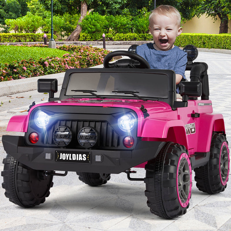 Load image into Gallery viewer, Bluetooth Remote Control Pink Jeep Ride On Car for Kids with USB and 12V Battery
