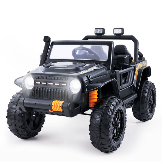 Remote Control Electric Ride-On Truck for Kids with Parent Seat and FM Radio - 12V Power Wheels