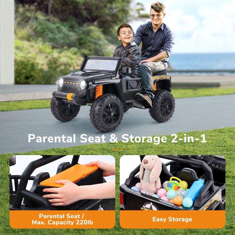Load image into Gallery viewer, Remote Control Electric Ride-On Truck for Kids with Parent Seat and FM Radio - 12V Power Wheels
