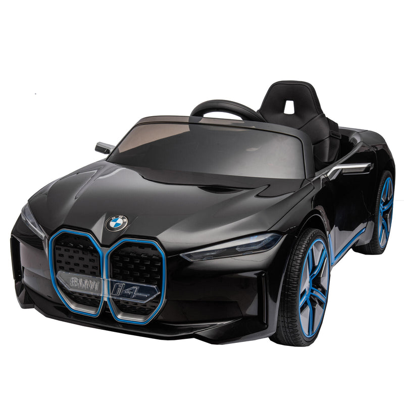Load image into Gallery viewer, BMW I4 Licensed 12V Kids Ride On Car with Parental Remote Control, USB, MP3, and Bluetooth - Black
