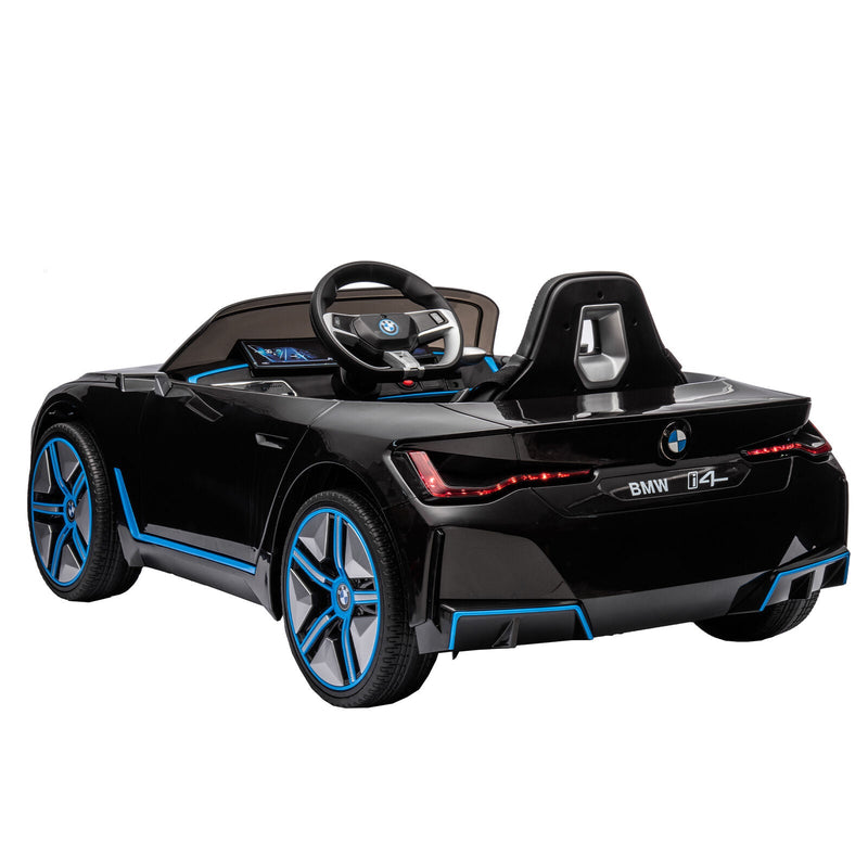 Load image into Gallery viewer, BMW I4 Licensed 12V Kids Ride On Car with Parental Remote Control, USB, MP3, and Bluetooth - Black
