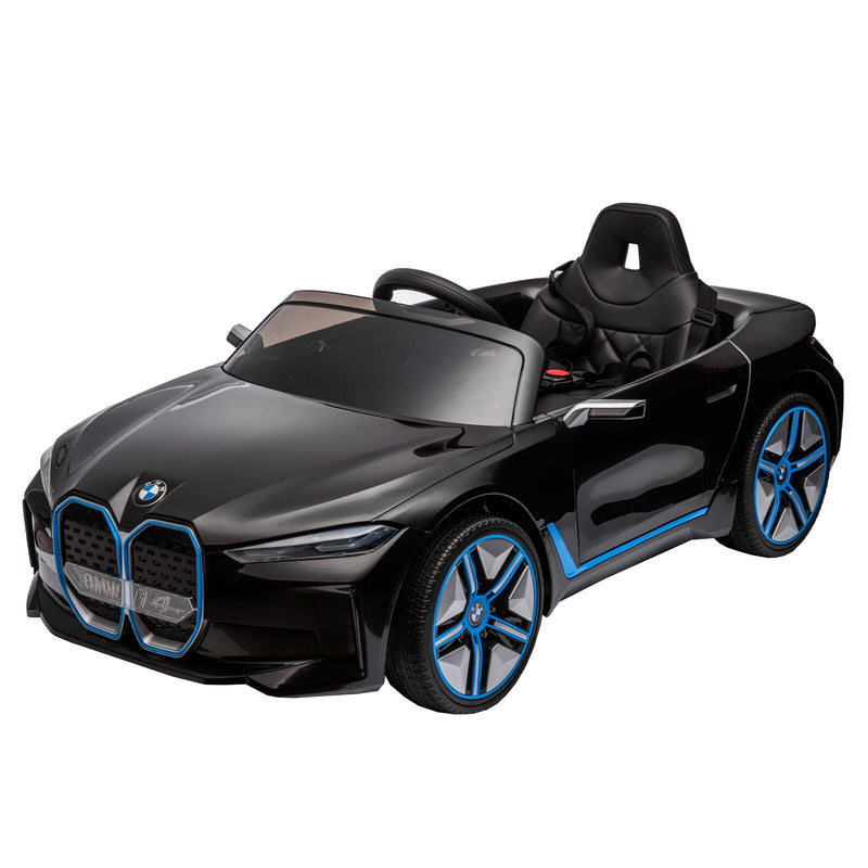 Load image into Gallery viewer, BMW I4 Licensed 12V Kids Ride On Car with Parental Remote Control, USB, MP3, and Bluetooth - Black
