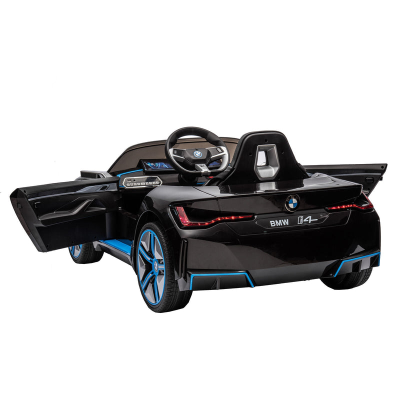 Load image into Gallery viewer, BMW I4 Licensed 12V Kids Ride On Car with Parental Remote Control, USB, MP3, and Bluetooth - Black
