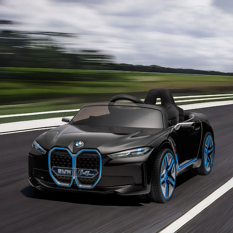 Load image into Gallery viewer, BMW I4 Licensed 12V Kids Ride On Car with Parental Remote Control, USB, MP3, and Bluetooth - Black
