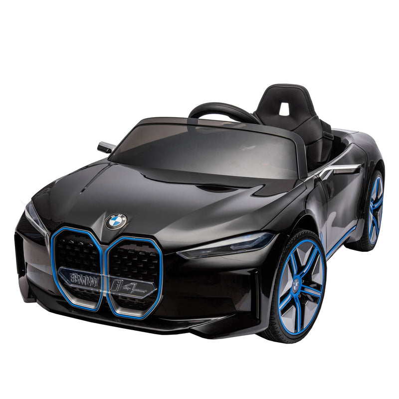 Load image into Gallery viewer, BMW I4 Licensed 12V Kids Ride On Car with Parental Remote Control, USB, MP3, and Bluetooth - Black
