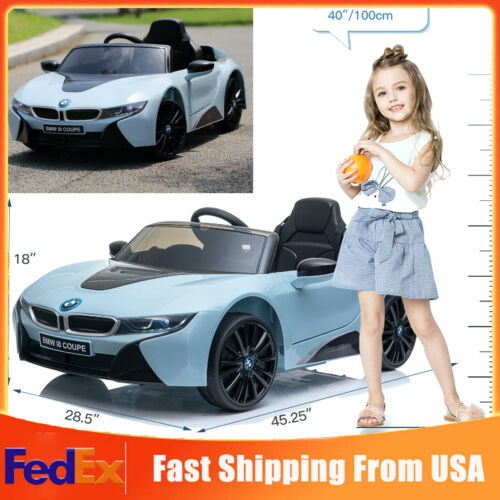 Load image into Gallery viewer, BMW I8 Electric Blue Kids Ride-On Car with Remote Control - Perfect for Christmas!
