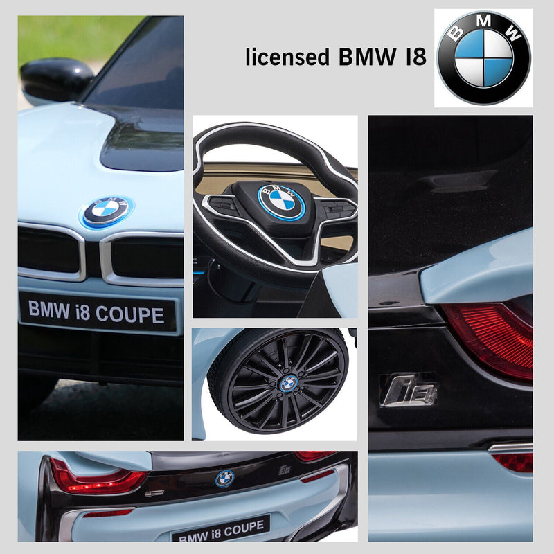 Load image into Gallery viewer, BMW I8 Electric Blue Kids Ride-On Car with Remote Control - Perfect for Christmas!
