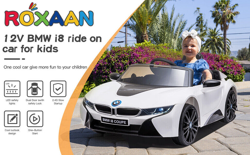 Load image into Gallery viewer, BMW i8 Electric Ride-On Car for Kids with Remote Control, MP3 Player, and LED Lights - Officially Licensed 12V Model
