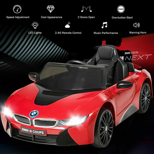 BMW I8 Electric Ride-On Car for Kids with MP3 and Remote Control - Red