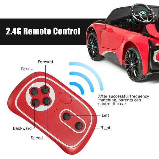BMW I8 Electric Ride-On Car for Kids with MP3 and Remote Control - Red