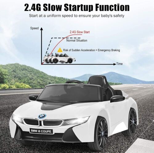 BMW I8 Electric Ride-On Car for Kids with Remote Control and MP3 Player - White