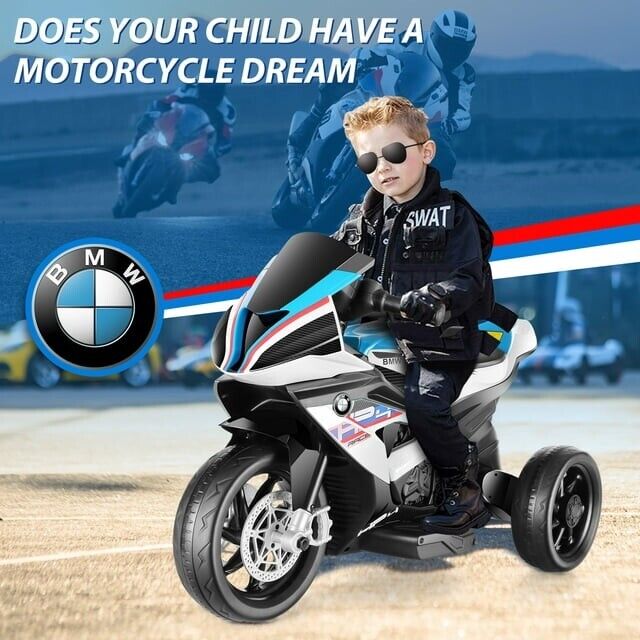 Load image into Gallery viewer, BMW Kids Electric Motorcycle - 12V Battery Powered Ride-On Bike in Sleek Black Design

