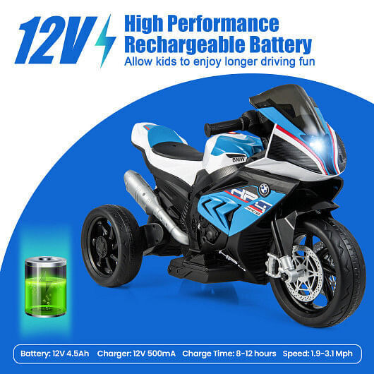 Load image into Gallery viewer, BMW Kids Motorcycle Ride-On Toy for Ages 3-8 - Blue
