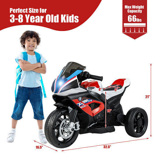 Load image into Gallery viewer, BMW Kids Motorcycle Ride-On Toy for Ages 3-8 - Red
