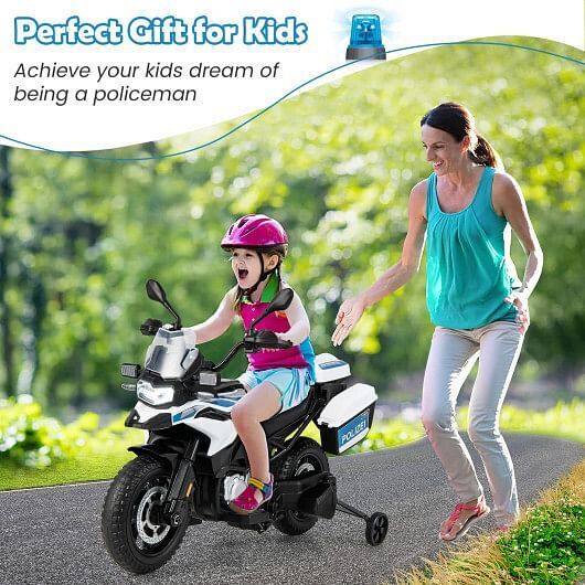 Load image into Gallery viewer, BMW Kids Ride On Police Motorcycle with Light and Music - White
