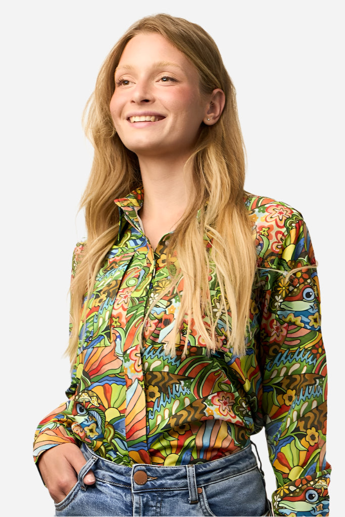 Load image into Gallery viewer, Boho Bass Tunic Fishing Shirt
