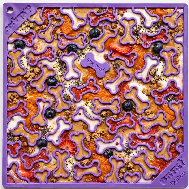 Load image into Gallery viewer, Bones eMat - Enrichment Lick Mat for Dogs and Cats | eMat Enrichment Toy for Anxiety Relief | SodaPup
