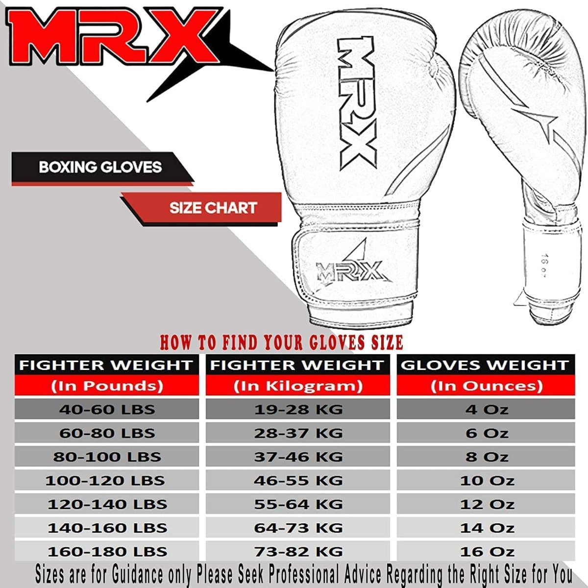 MRX Boxing Gloves for Sparring Fighting Training Kickboxing