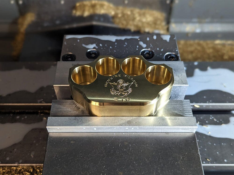 Load image into Gallery viewer, Milspin 2LB Brass Knuckle USA Flag Paperweight
