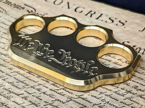 3/4lb Brass Knuckle “We The People” Solid Brass Paperweight