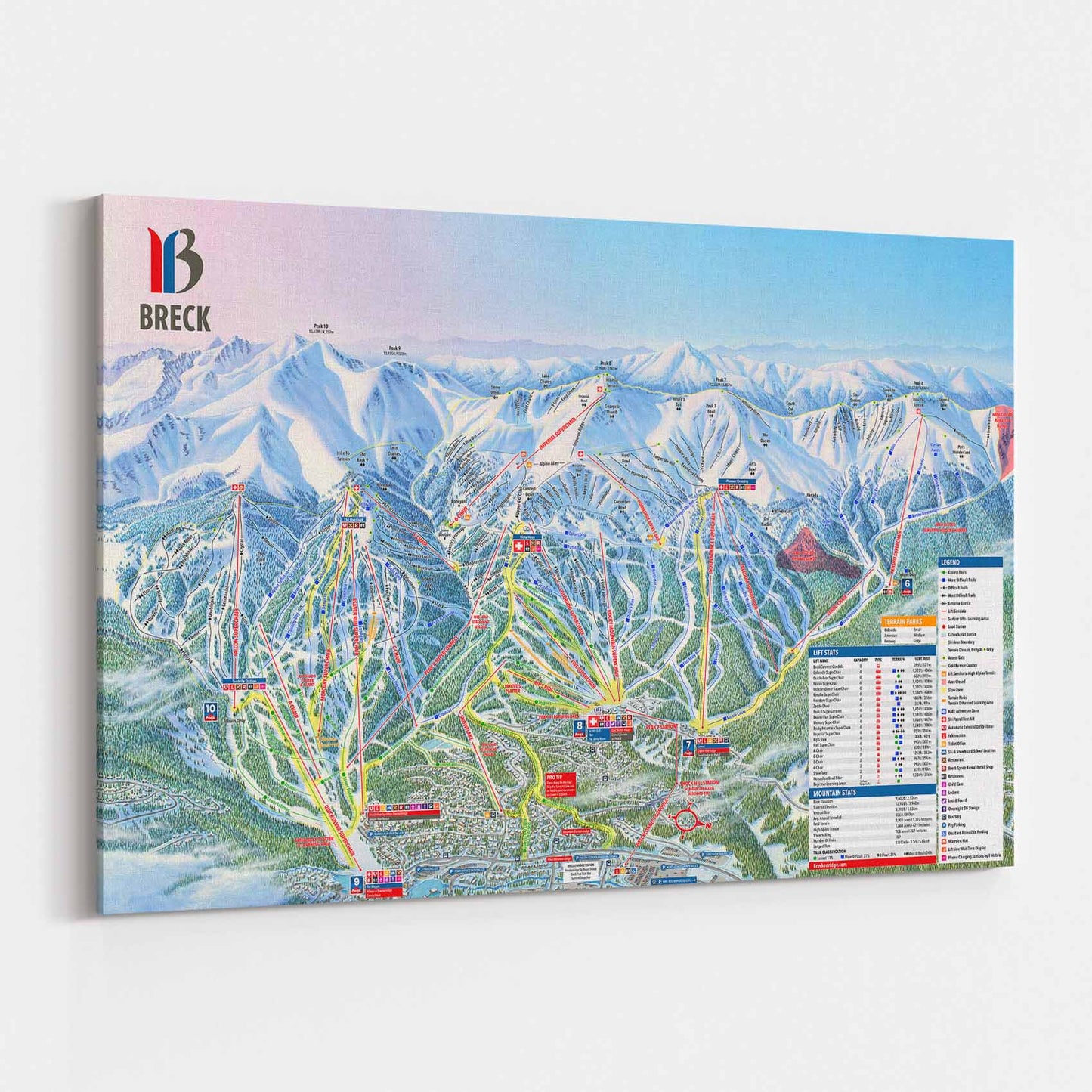 Breckenridge Ski Resort Trail Map Poster