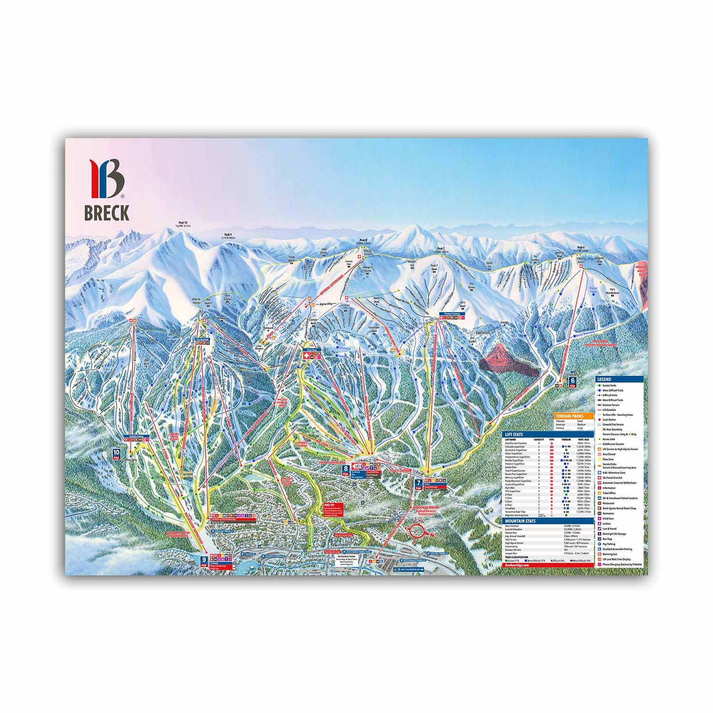 Breckenridge Ski Resort Trail Map Poster
