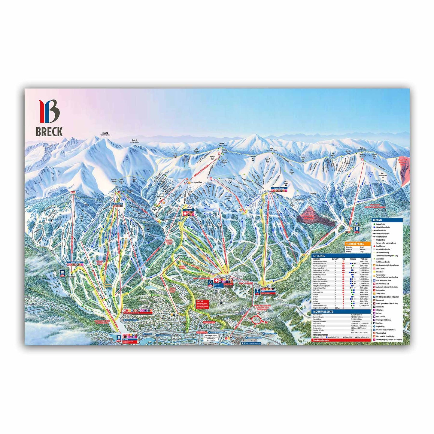Breckenridge Ski Resort Trail Map Poster