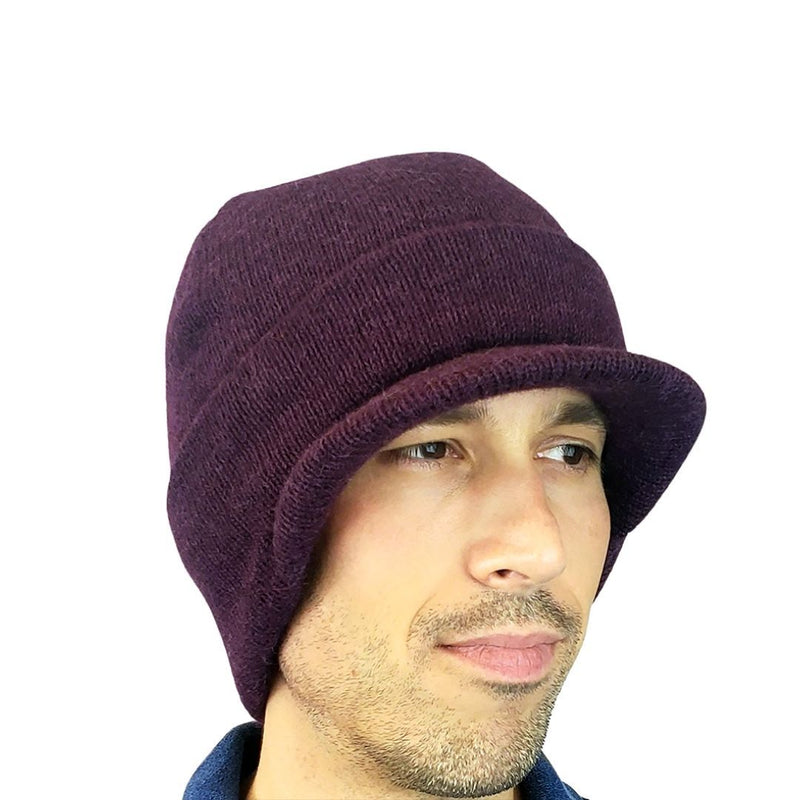 Load image into Gallery viewer, Brimmed Alpaca Knit Radar Mash Hat
