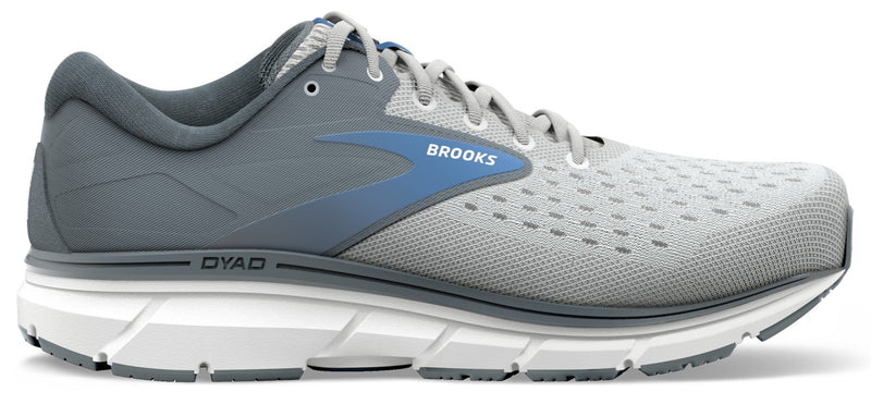 Women's Brooks Dyad 11, Grey/White/Blue, 6.5 B Medium - Skoutley Outdoors LLC