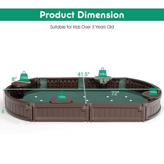 Brown Corner Seat Sandbox with Protective Liner - Built-in Design