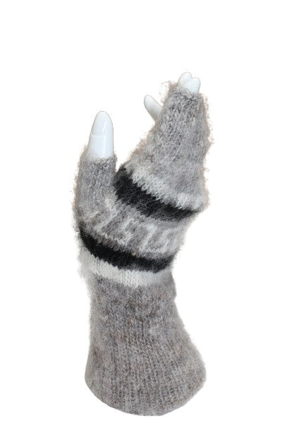 Load image into Gallery viewer, Brushed Pattern Fingerless Alpaca Gloves
