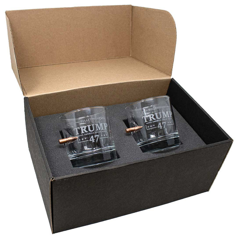 Load image into Gallery viewer, Bulletproof Trump 47 Whiskey Glass
